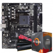 Kit Upgrade, AMD Ryzen 3 4100, Placa Mãe Chipset A520, 16GB DDR4