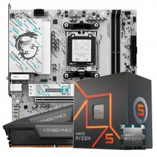 Kit Upgrade, AMD Ryzen 5 8600G, Placa Mãe MSI B840M Gaming WiFi6E, Memória DDR5 32GB (2x16GB)