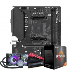 Kit Upgrade, AMD Ryzen 9 5900XT, Placa Mãe Chipset B550, Water Cooler 240mm, Memória DDR4 8GB