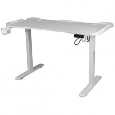 Mesa Gamer SuperFrame Epic Pro, RGB, Altura Ajustável, Com Suporte Para Headset e Copo, White, SF-TB-12060WA