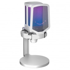 Microfone Gamer Fifine Ampligame Q6W, RGB, USB, White