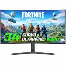 Monitor Gamer Hyper Wide, 34 Pol, Curvo, UltraWide, WQuadHD, VA, 1ms, 180Hz, FreeSync/G-Sync, HDMI/DP, DXPRO340P