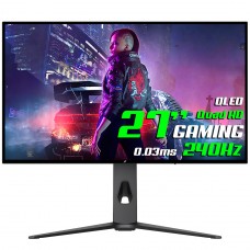 Monitor Gamer SuperFrame Cyber, 27 Pol, OLED, Quad HD, 240Hz, 0.03ms, 123% sRGB, FreeSync/G-Sync, RGB, HDMI/DP, SFCFB-27240-QHD