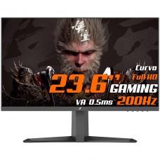 Monitor Gamer SuperFrame Ultra, 23.6 Pol, Curvo, Full HD, Fast VA, 0.5ms, 200Hz, FreeSync/G-Sync, HDMI/DP, Preto, SFUTCB-24200-FHD