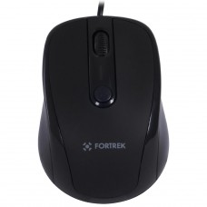 Mouse Fortrek OM103BK, USB, 2400DPI, 4 Botões, Preto