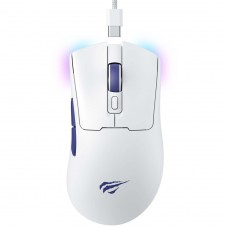 Mouse Gamer Havit MS966WB White, Wireless/Bluetooth, RGB, 10000 DPI, 7 Botões, PMW3325, Branco