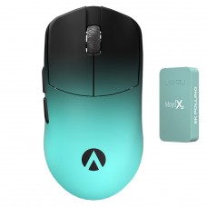 Mouse Gamer Lamzu Maya X Aimlabs, Wireless, 30.000 DPI, 8K, PixArt-3950, 7 Botões, Preto e Turquesa