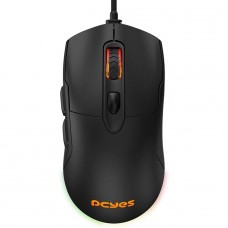 Mouse Gamer PCYes Malus Black Vulcan, RGB, 12400 DPI, PWM 3327, 6 Botões, Preto, PMGMBV