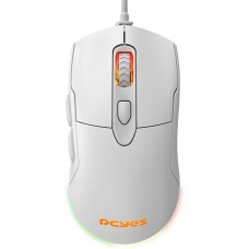 Mouse Gamer PCYes Malus White Ghost, RGB, 12400 DPI, PWM 3327, 6 Botões, Branco, PMGMWG