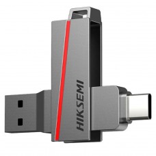 Pendrive Hiksemi Dual Slim, 128GB, USB 3.2 + USB-C, Cinza, HS-USB-E307C 128G U3
