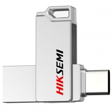 Pendrive Hiksemi Sync, 128GB, USB 3.2 + USB-C, Cinza, HS-USB-E327C 128G U3 SILVER
