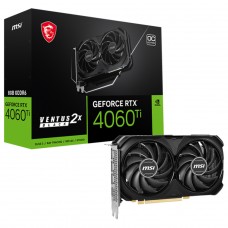 Placa de Vídeo MSI NVIDIA GeForce RTX 4060 Ti VENTUS 2X BLACK OC, 8GB, GDDR6, DLSS, Ray Tracing, 912-V515-024