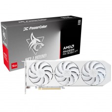 Placa de Vídeo PowerColor Hellhound Spectral White AMD Radeon RX 9060 XT, 16GB, GDDR6, FSR, Ray Tracing, RX9060XT 16G-L/OC/WHITE