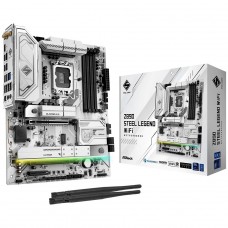 Placa Mãe ASRock Z890 Steel Legend WIFI, Chipset Z890, Intel LGA 1851, ATX, DDR5, Branco, 90-MXBPF0-A0UAYZ