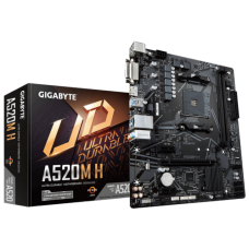 Placa Mãe Gigabyte A520M H, Chipset A520, AMD AM4, mATX, DDR4