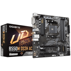 Placa Mãe Gigabyte B550M DS3H AC, Wi-Fi, Chipset B550, AMD AM4, mATX, DDR4