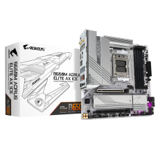 Placa Mãe Gigabyte B650M AORUS ELITE AX ICE, Chipset B650, AMD AM5, MATX, DDR5