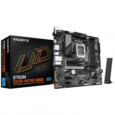 Placa Mãe Gigabyte B760M DS3H WIFI6E GEN5, Chipset B760, Intel LGA 1700, M-ATX, DDR5