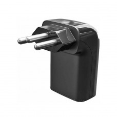 Protetor CLAMPER Pocket Fit, 3 Pinos, 10 Amperes, Bivolt, Formato Fit 90º, Preto