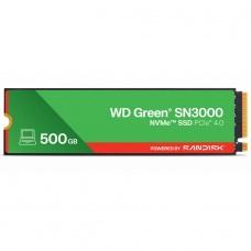 SSD WD Green SN3000, 500GB, M.2 NVMe, Leitura 5000MB/s e Gravação 4100MB/s, WDS500G4G0E