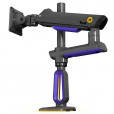 Suporte de Mesa North Bayou G80, RGB, Articulado, Para Monitores 32 Até 60 Pol, Preto e Azul