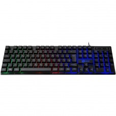 Teclado Gamer Kalkan Hati, Rainbow, Membrana, ABNT2, Preto, KLK00012