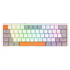 Teclado Gamer Mecânico Redragon Akali, RGB, USB, Switch Brown, ABNT2, 60%, Branco, Cinza e Laranja, K642WGO-RGB (PT-BROWN)