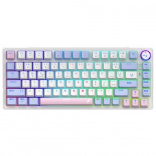Teclado Gamer SuperFrame Ribbon, Wireless, RGB, Switch Red, 75%, ANSI, Hot Swap, Sem Fio, White/Purple