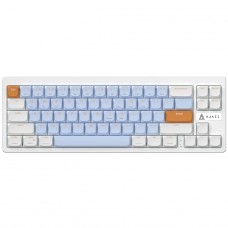 Teclado Mecânico Gamer Ajazz AKL680, Wireless/Bluetooth, 65%, ANSI, Switch Low-Profile, Branco e Azul