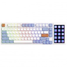 Teclado Mecânico Gamer Ajazz AKP815, Com Display LCD, RGB, USB, ANSI, 75%, Switch Huannuo Short Tea, Azul, Branco e Laranja