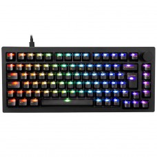 Teclado Mecânico Gamer Akko 5075S Clear Black, RGB, ABNT2, Black, Switch V3 Matcha Green Pro