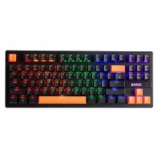 Teclado Mecânico Gamer Marvo KG901C, Rainbow, Switch Blue, ANSI, Black