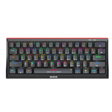 Teclado Mecânico Gamer Marvo KG962G, Rainbow, Switch Red, ANSI, 60%, Black, KG962G EN-R