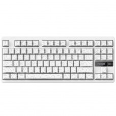 Teclado Mecânico Gamer MCHOSE G87 White Topographic, Wireless, Bluetooth, RGB, Switch Matcha Latte, ANSI, TKL, Branco, MC-G87-18