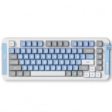 Teclado Mecânico Gamer MCHOSE X75, Wireless, Bluetooth, RGB, Switch Ice Creamsicle, ANSI, Layout 75%, Cinza E Azul, MC-X75-5