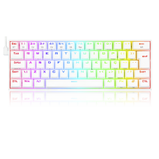 Teclado Mecânico Gamer Redragon Draconic Lunar, RGB, 60%, Switch Brown. ABNT, Bluetooth, White, K530W-RGB-PRO (PT-BROWN)