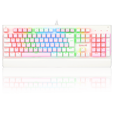Teclado Mecânico Gamer Redragon Kala RGB, Pink e Branco, Switch Blue, ABNT2, Full-Size, K557PW-RGB