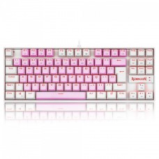 Teclado Mecânico Gamer Redragon Kumara, Switch Blue, LED Red, ABNT2, Pink/White, K552PW PT-BLUE