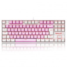 Teclado Mecânico Gamer Redragon Kumara, Switch Brown, LED Red, ABNT2, Pink/White, K552PW PT-BROWN