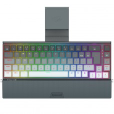 Teclado Mecânico Gamer Redragon Shaco RGB, Switch Brown Removíveis, ABNT2, Black/Gray, Com Suporte Para Celular, K641G-GW-RGB (PT-BROWN)