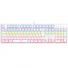 Teclado Mecânico Gamer T-Dagger Rebel, Rainbow, Switch Brown, Full Size, ABNT2, Branco, T-TGK328W-BR