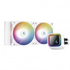 Water Cooler DeepCool LS520, 240mm, ARGB, Intel-AMD, White, R-LS520-WHAMNT-G-1