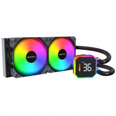 Water Cooler Montech HyperFlow Digital, ARGB, 240mm, Com Display, Intel-AMD, Preto