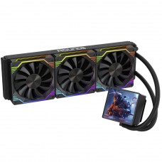 Water Cooler Round5 Zephyro Black, ARGB, 360mm, Com Display LCD, Intel-AMD, PWM, Preto, R5-WC-ZEPHYRO-360B-2224