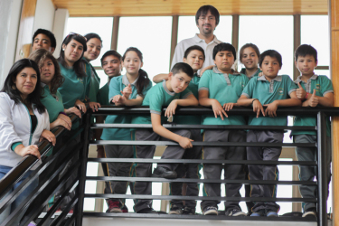 Los alumnos en su visita al INIA.