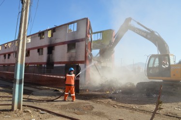 Demolición de los inmuebles.