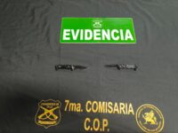 Se incautó el cuchillo utilizado en el ataque, además de drogas que portaba la imputada.