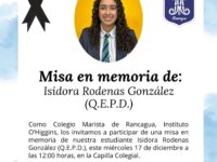 La comunidad educativa realizará una misa en memoria de la joven.