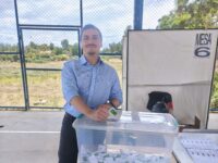 Emitió su sufragio en la comuna de Las Cabras.