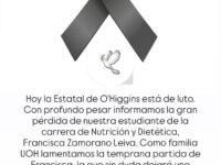 La universitaria pertenecía a la carrera de Nutrición y Dietética.

